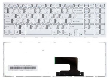 Клавиатура для ноутбука Sony Vaio VPC-EH1M1E белая с рамкой 1130₽