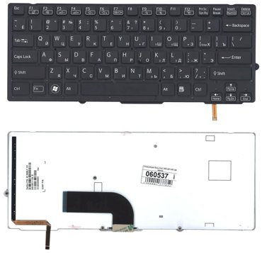 Клавиатура для ноутбука Sony Vaio VPC-SB2L1E черная с подсветкой без рамки 1630₽