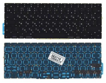 Клавиатура keyboard для ноутбука Apple MacBook Pro 13 Retina A1708 Late 2016 Mid 2017 MLUQ2 MLL42 MPXR2 MPXU2 MPXQ2 большой Enter черная 5487₽