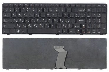 Клавиатура keyboard для ноутбука Lenovo IdeaPad G580 G580A G580AH G580AL G580AM G580E G580G G580GC G580GH черная с рамкой 554₽