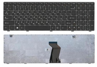 Клавиатура keyboard G580-RU для ноутбука Lenovo IdeaPad G580 G580A G580AH G580AL G580AM G580E G580G G580GC G580GH черная с серой рамкой 953₽