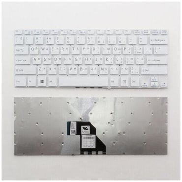 Клавиатура подходит к ноутбукам Sony Vaio Fit 14 белая без рамки 1100₽