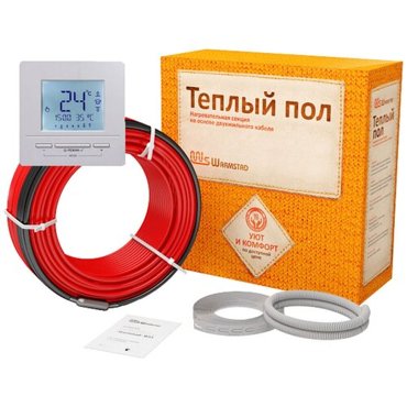 Греющий кабель Warmstad WSS-100 7м с терморегулятором RTC E-51716 07 м2 длина кабеля 7 м 3060₽
