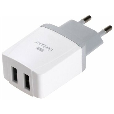 Блок питания сетевой 2 USB Earldom ET-195 2400mAh кабель Type-C цвет белый 266₽