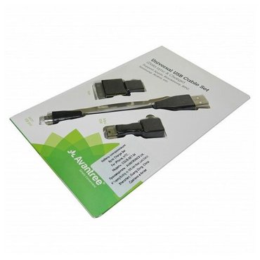 Кабель USB-MicroUSB Avantree с переходниками miniUSB и iPhone4 CGUS-SET-04 13см черный 140₽