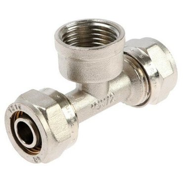 Тройник AQUALINK обжимной d16 х 12 х 16 мм цангагайкацанга 580₽
