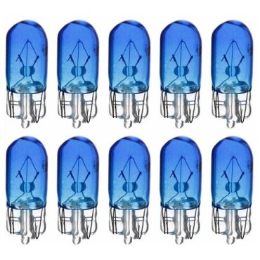 Галогенная лампа Cartage BLUE T10 W5W 5 Вт 12 В набор 10 шт 203₽
