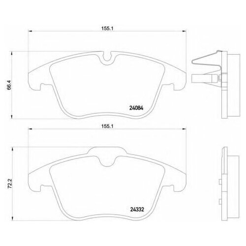 BREMBO P61106 0000425424 00004254A7 0986494371 колодки торм пер 5044₽