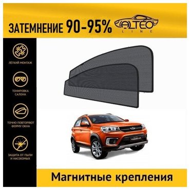 Каркасные автошторки ALTEO PREMIUM на Chery Tiggo 2 2017-2020 на передние двери на магнитах с затемнением 90-95 2695₽