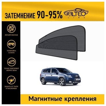 Каркасные автошторки ALTEO PREMIUM на Chevrolet Orlando 2009-2015 на передние двери на магнитах с затемнением 90-95 2550₽