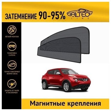 Каркасные автошторки ALTEO PREMIUM на Nissan Juke 1 YF15 2010-2014 на передние двери на магнитах с затемнением 90-95 2695₽