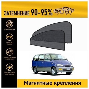 Каркасные автошторки ALTEO PREMIUM на Nissan Serena 1 C23 1991-1999 на передние двери на магнитах с затемнением 90-95 2550₽