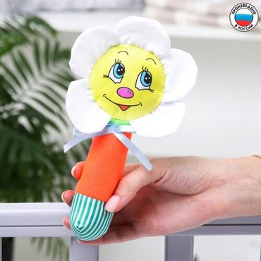 Дельфин Погремушка на палочке Ромашка цвет микс 1440₽