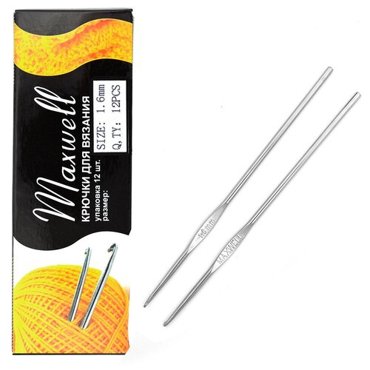 Крючки для вязания Maxwell Black арт ТВ-CH03 16 мм цв никель уп12 шт 291₽