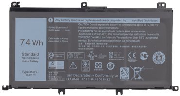 Аккумулятор 357F9 для ноутбука Dell Inspiron 5577 5576 7559 7566 7567 3390₽