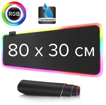 Игровой коврик для мыши с RGB подсветкой 800х300х4 мм водоотталкивающее покрытие 14 режимов коврик для клавиатуры и мыши 1499₽