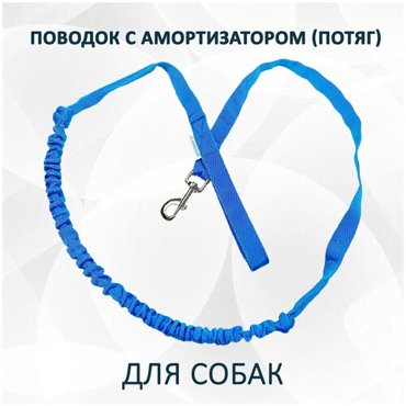 Поводок totemica для собак с амортизатором потяг синий 2 м 1050₽
