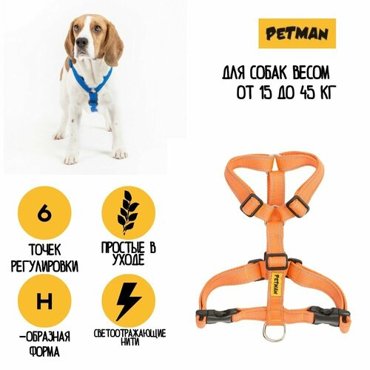 Регулируемая светоотражающая шлейка для собак до 40 кг 25 мм 1740₽
