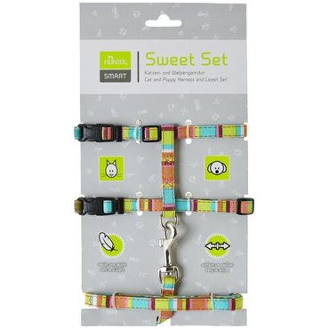 Шлейка Hunter Smart для кошек и собак Stripes нейлон разноцветная 2238₽