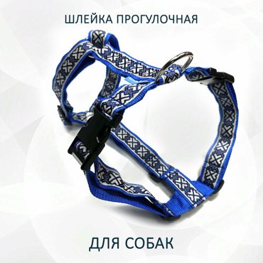 Шлейка универсальная прогулочная для собак totemica Синий дракон с регулировкой размера M 1052₽