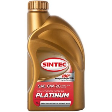 Синтетическое моторное масло SINTEC Platinum SAE 0W-20 ILSAC GF-6 API SP 4 л 2719₽