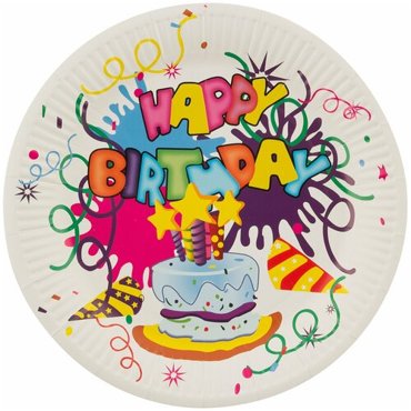 Набор одноразовых бумажных тарелок Волшебная страна Happy Birthday d 23 см 6 шт 419₽