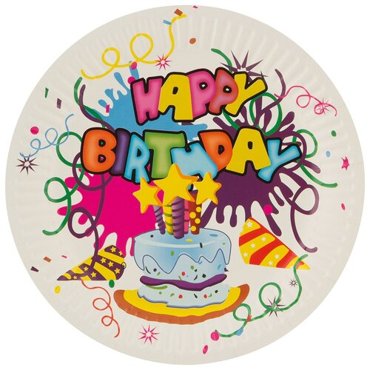 Набор одноразовых бумажных тарелок Волшебная страна Happy Birthday d 18 см 6 шт 79₽