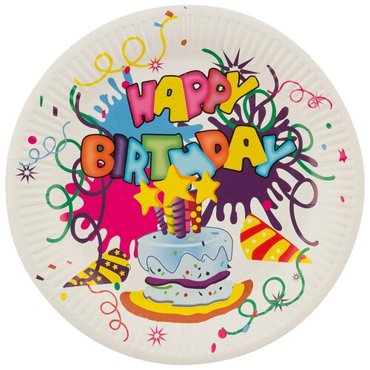 Набор одноразовых бумажных тарелок Волшебная страна Happy Birthday d 23 см 6 шт 432₽