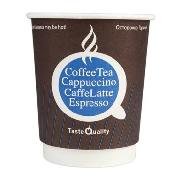 Одноразовые стаканы 250 мл комплект 25 шт бумажные двухслойные Taste Quality холодноегорячее формация DW80-280-0037-25 458₽
