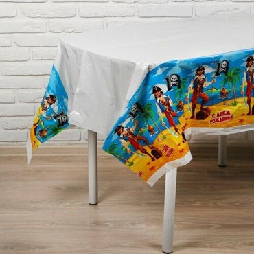 Скатерть С днём рождения пират 180х137 см 468₽