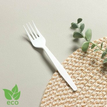 Вилка одноразовая Nature 158 см из кукурузного крахмала цвет белый микс 422₽