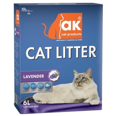 AK Cat Lavander Комкующийся бентонитовый наполнитель с ароматом лаванды 6л 1063₽