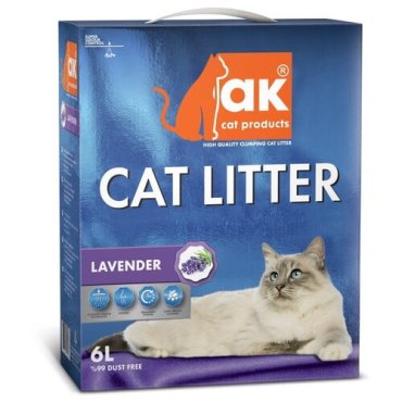 AK Cat Lavander Комкующийся бентонитовый наполнитель с ароматом лаванды 6л 748₽