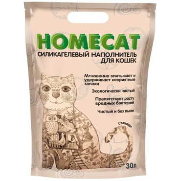 Homecat силикагелевый наполнитель без запаха для кошачьих туалетов стандарт 125 л 1852₽