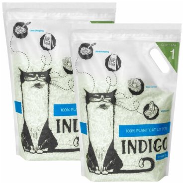 INDIGO наполнитель комкующийся растительный для туалета кошек с ароматом зеленого чая 6 6 л 1457₽