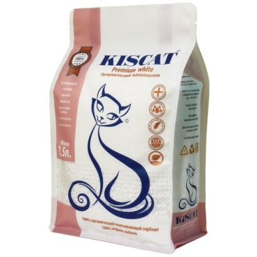 KISCAT Premium White Classic 35л наполнитель полигелевый пакет 600₽