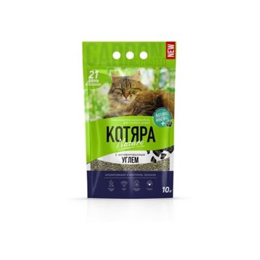 Котяра Комкующийся наполнитель с активированным углем 10 л 42 кг 38229 2 шт 765₽