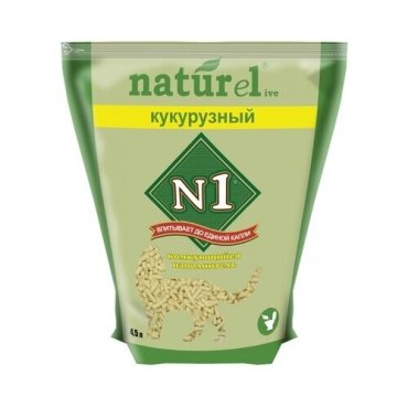 N1 Комкующийся наполнитель Naturel Кукурузный на 175л 7 кг 2 шт 8223₽