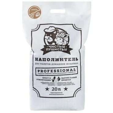 Наполнитель Чистые Пушистые кокос 20л комкующийся 999₽