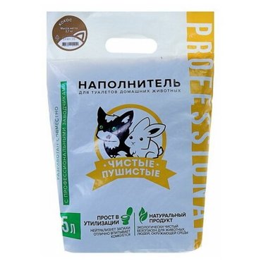 Наполнитель для туалета Чистые Пушистые Кокос 5л 404₽