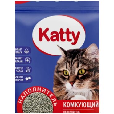 Наполнитель для кошачьего туалета Katty комкующийся 5кг 550₽