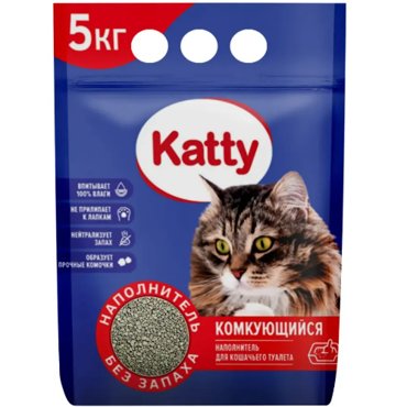 Наполнитель для кошачьего туалета Katty комкующийся 5кг 1200₽