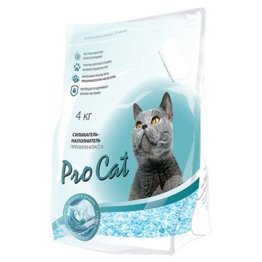 Наполнитель для кошачьего туалета PRO CAT силикагель премиум микс 4кг 2084₽