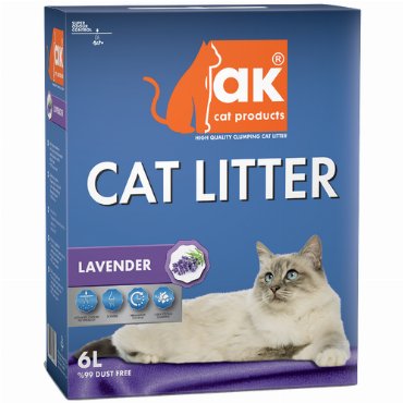 Наполнитель для кошачьих туалетов AK cat products белый бентонит лаванда 6 литров 1000₽