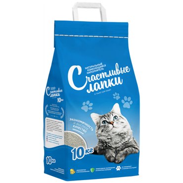 Комкующийся наполнитель Счастливые лапки Комкующийся 10 кг 2 шт 10л 2 шт 617₽