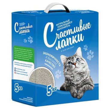 Комкующийся наполнитель Счастливые лапки Комкующийся 10л 1 шт 790₽