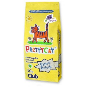 PrettyCat наполнитель комкующийся для кошачьих туалетов Супер белый с ароматом лаванды 10 кг 2 шт 4972₽