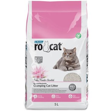 RO CAT BABY POWDER наполнитель комкующийся для туалета кошек с ароматом детской присыпки 10 л 857₽