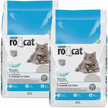 RO CAT NATURAL UNSENTED наполнитель комкующийся для туалета кошек без запаха 10 10 л 2929₽