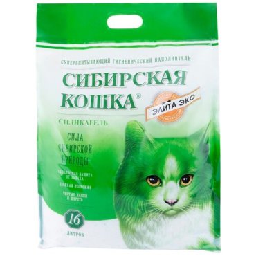 Сибирская кошка элитный ЭКО наполнитель силикагелевый для туалета кошек 4 4 л 1377₽